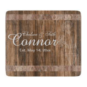 Planche À Découper Mariage ou Anniversaire Grange bois Mason Jar