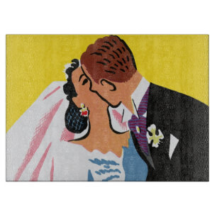 Planche À Découper Mariage vintage, mariée et chambre jeunes mariés s