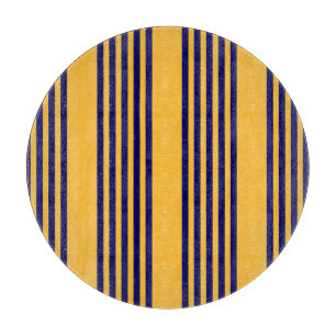 Planche À Découper Marine bleu et jaune soleil cinq bandes motif