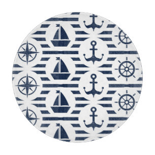 Planche À Découper Maritime dans le motif bleu