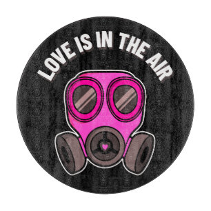 Planche à découper Masque à gaz Love Is In The Air
