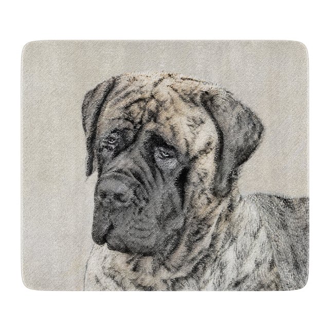 Planche À Découper Mastiff anglais (Brindle) Peinture - Chien Art (Devant)