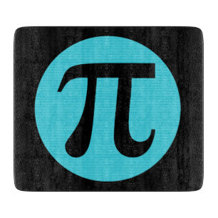 Planche À Découper Math geek symbole Pi, bleu sur noir