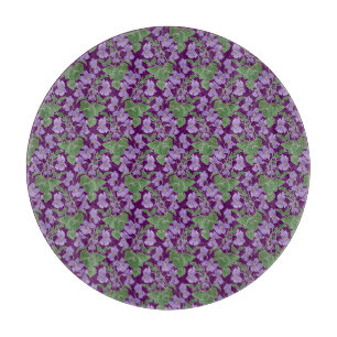 Planche À Découper Mauve Violets Floral Pattern Verre Découpe