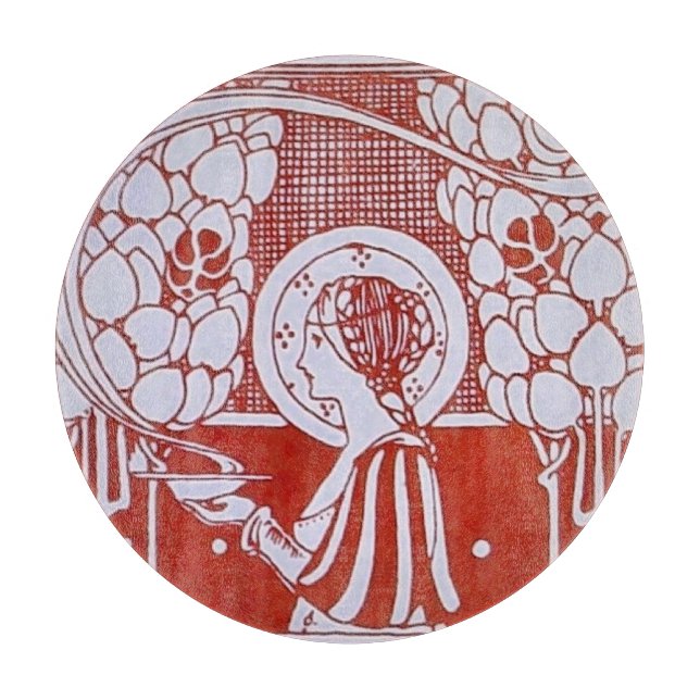 Planche À Découper MENU RESTAURANT MONOGRAM Rouge Blanc Dîner, Brunch (Devant)