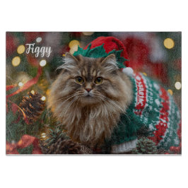 Planche À Découper Meowy Norwegian Forest Chat Noël Personnalisé
