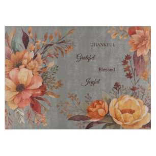 Planche À Découper Merci Grategul Béni Floral Thanksgiving