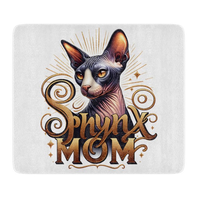 Planche À Découper Mère de chat Sphynx (Devant)