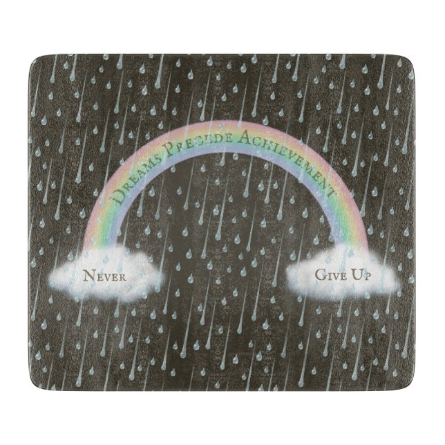 Planche À Découper Message personnalisé inspirant Arc en ciel dans un (Devant)