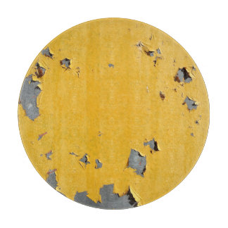 Planche À Découper Métal jaune fissuré : texture sale.
