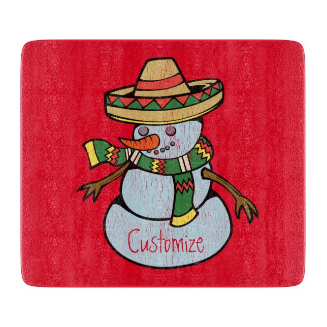 Planche À Découper Mexique Sombrero Père Noël Thunder_Cove (Devant)