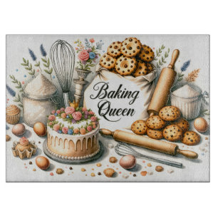 Planche À Découper mignon baker Queen word art
