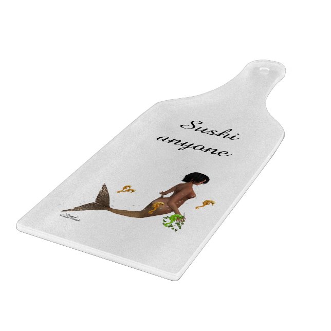 Planche À Découper Mignonne Sirène Avec Planche À Paddle À Cheval (Coin)