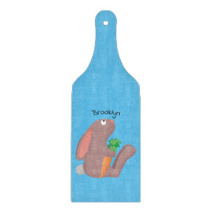 Planche À Découper Mignons lapin lapin lapin assis avec dessin de car