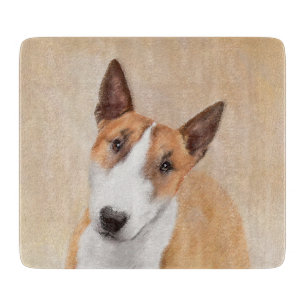 Planche À Découper Miniature Taureau Terrier Peinture - Joli Original