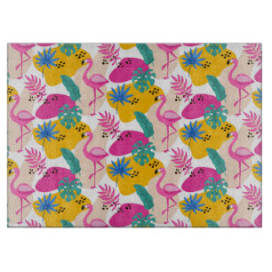 Planche À Découper Modèle flamingo rose carrelé