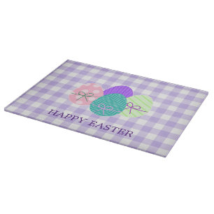 Planche À Découper Modèle Gingham Lavande de Pâques Country