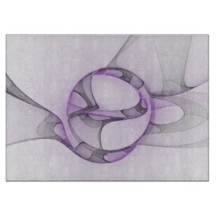Planche À Découper Modern Abstract Fractal Art Lavender Gray