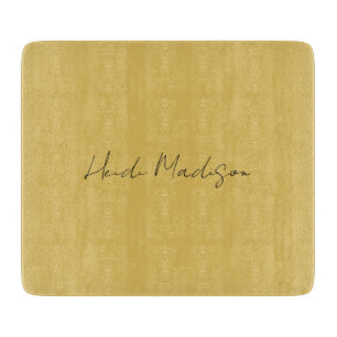 Planche À Découper Moderne Elégant Plaque Simple Couleur Or Calligrap