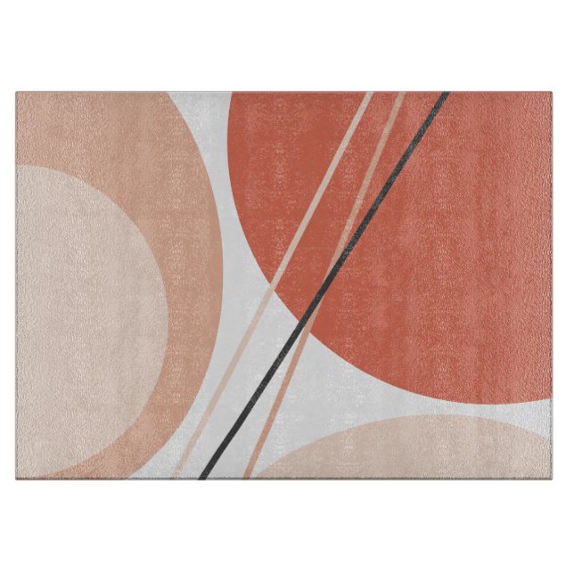 Planche À Découper Moderne Mid-Century Abstrait Geo Pastel Terracotta (Devant)