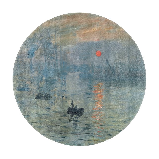 Planche À Découper Monet Impression Sunrise Soleil Levant Peinture Le (Devant)