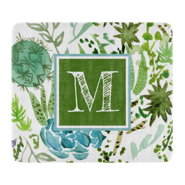 Planche À Découper Monogramme | Champ I Succulent (Devant)