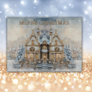 Planche À Découper Monogramme de Noël Joyeux hiver vintage   grand