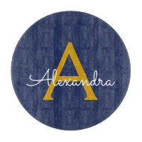 Monogramme de nom de fille de style moderne bleu m