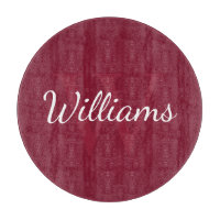 Monogramme et nom personnalisé Bourgogne rouge