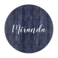 Monogramme et nom personnalisé moderne Navy Blue