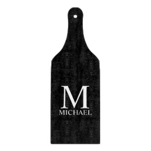 Planche À Découper Monogramme et nom personnalisés en noir