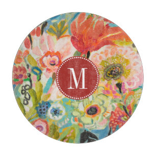 Planche À Découper Monogramme  Jardin secret Floral III
