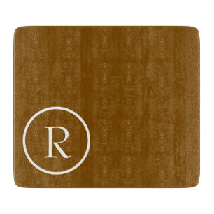 planche à découper monogramme marron et blanc mode