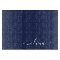 Monogramme moderne bleu marine et blanc