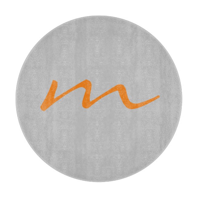 Planche À Découper monogramme moderne tendance gris professionnel (Devant)