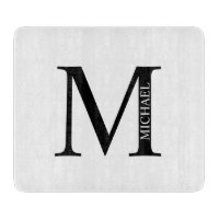 Monogramme personnalisé et tableau de découpe de n