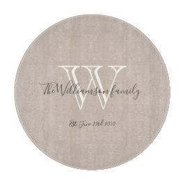 Planche À Découper Monogramme Rustique Initiale Et Nom Cool Chic