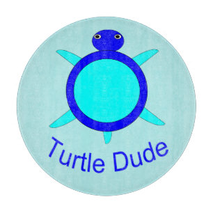 Planche à découper Monsieur Tortue Bleu Clair