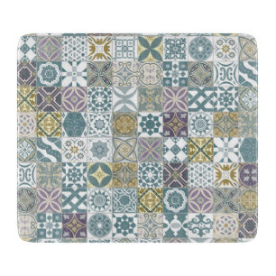 Planche À Découper Moroctile - pastel blue and gold