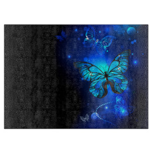 Planche À Découper Morpho Butterfly in the Dark Background