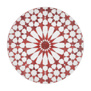 Planche À Découper Mosaïque andalouse rouge ALHAMBRA