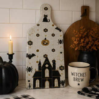 Planche À Découper Mosaïque de bistrot parisien Halloween Maison hant