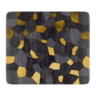 Planche À Découper Mosaïque grise et noire d'or élégant élégant