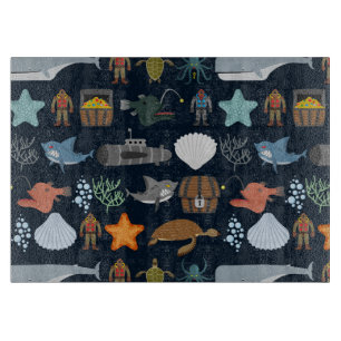 Planche À Découper Motif 1 d'habitants d'océan