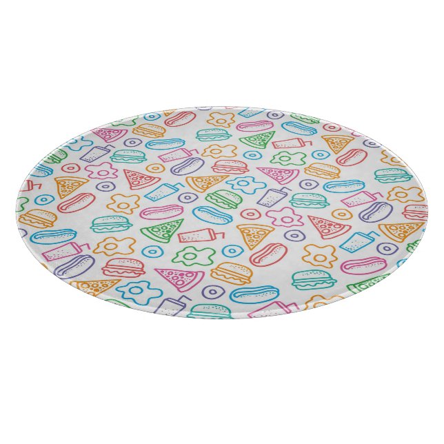 Planche À Découper Motif 2 d'aliments de préparation rapide (Coin)