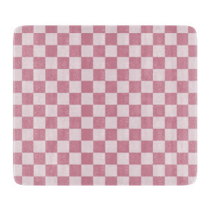 Planche À Découper Motif à carreaux rose poussiéreux