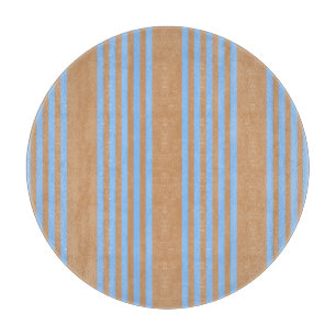 Planche À Découper Motif à cinq bandes bleu et brun