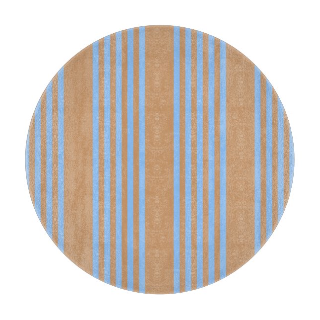 Planche À Découper Motif à cinq bandes bleu et brun (Devant)