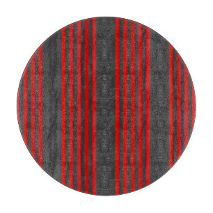Planche À Découper Motif à cinq bandes rouge et charbon de bois