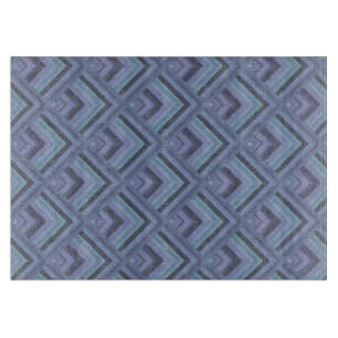Planche À Découper Motif à échelle gris bleu